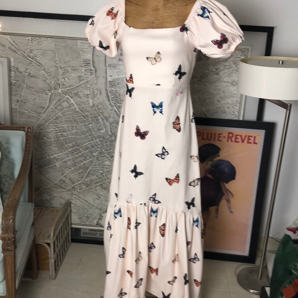 LILIANA MEZA Butterfly Print light pink Dress Size M